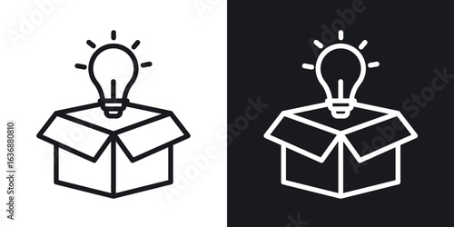 New product icon line concept, linear symbol.