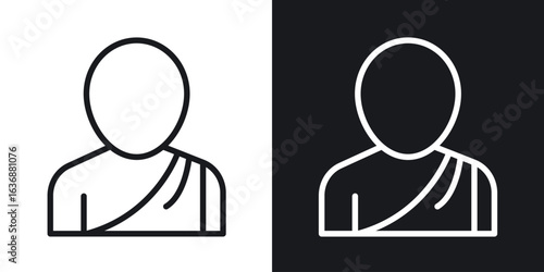 Monk icon line concept, linear symbol.