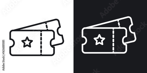 Movie ticket icon line concept, linear symbol.