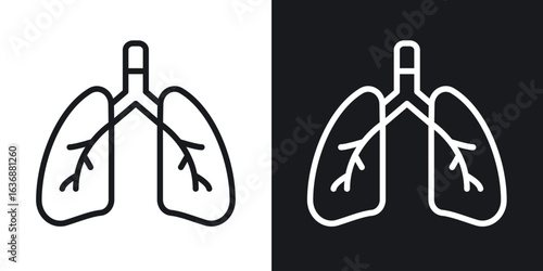 Lung icon line concept, linear symbol.