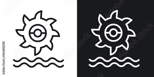 Hydro power icon line concept, linear symbol.