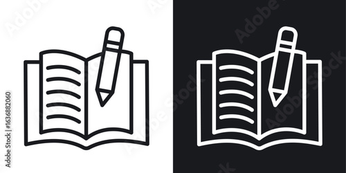 Homework icon line concept, linear symbol.