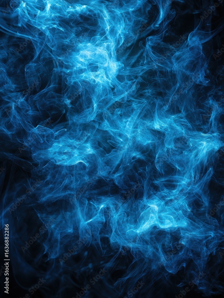 Obraz premium abstract blue smoke on black background