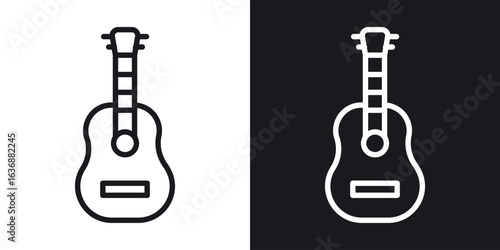 Guitar icon line concept, linear symbol.