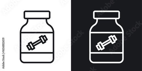 Fitness supplement icon line concept, linear symbol.