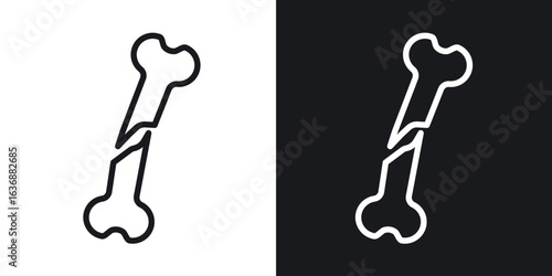Fracture icon line concept, linear symbol.