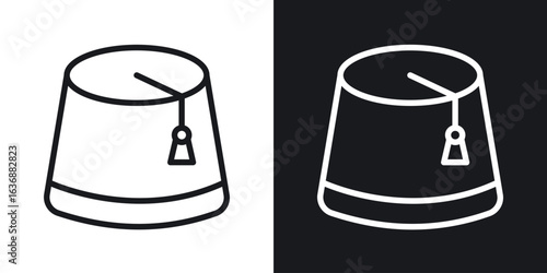 Fez hat icon line concept, linear symbol.