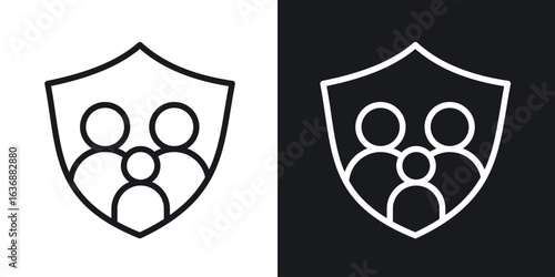 Family insurance icon line concept, linear symbol.