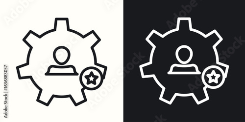 Employee skills icon line concept, linear symbol.