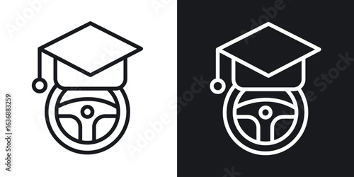 Driving school icon line concept, linear symbol.
