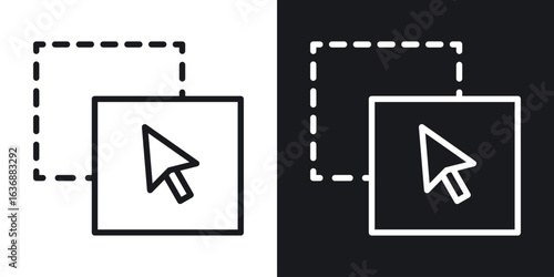 Drag and drop icon line concept, linear symbol.