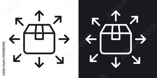 Distribution channel icon line concept, linear symbol.