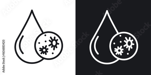Dirty water drop icon line concept, linear symbol.