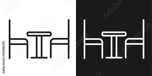 Dinner table icon line concept, linear symbol.