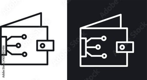 Digital wallet icon line concept, linear symbol.