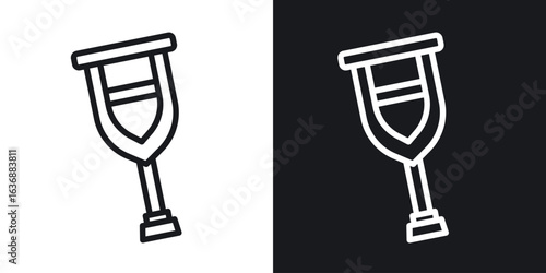 Crutch icon line concept, linear symbol.