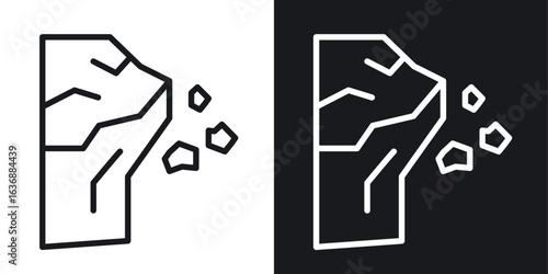 Cliff icon line concept, linear symbol.