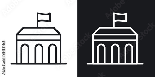 City hall building icon line concept, linear symbol.