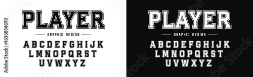 Classic college font. Vintage sport font in American style for football baseball or basketball logos and t-shirt. Athletic department typeface varsity style font. Vector
