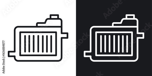 car radiator icon line concept, linear symbol.