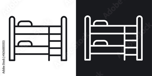 Bunk bed icon line concept, linear symbol.
