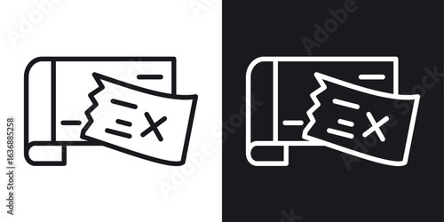 Bounced check icon line concept, linear symbol.