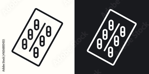 Blister drug pack icon line concept, linear symbol.
