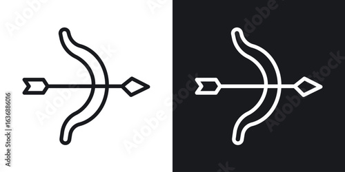 Archery icon line concept, linear symbol.