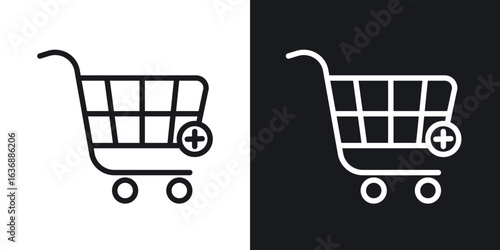 Add to cart icon line concept, linear symbol.