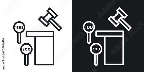 Auction icon line concept, linear symbol.