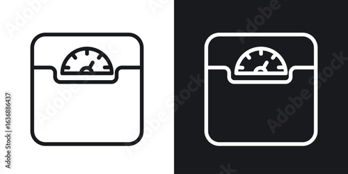 Weight scale icon line concept, linear symbol.
