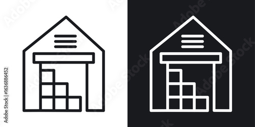 Warehouse icon line concept, linear symbol.