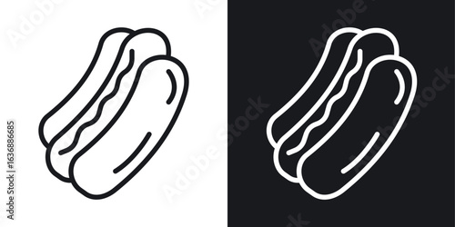 Hot dog icon line concept, linear symbol.