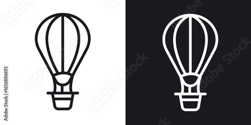 Hot air balloon icon line concept, linear symbol.