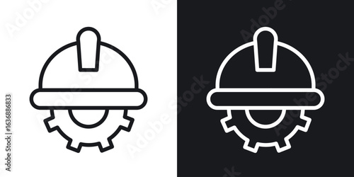 Construction worker icon line concept, linear symbol.