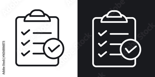 Clipboard check icon line concept, linear symbol.