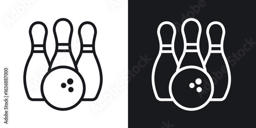 Bowling icon line concept, linear symbol.