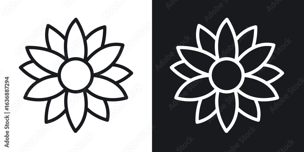 Fototapeta premium Flower icon line concept, linear symbol.