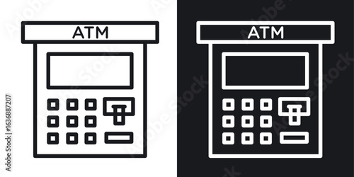 Atm icon line concept, linear symbol.