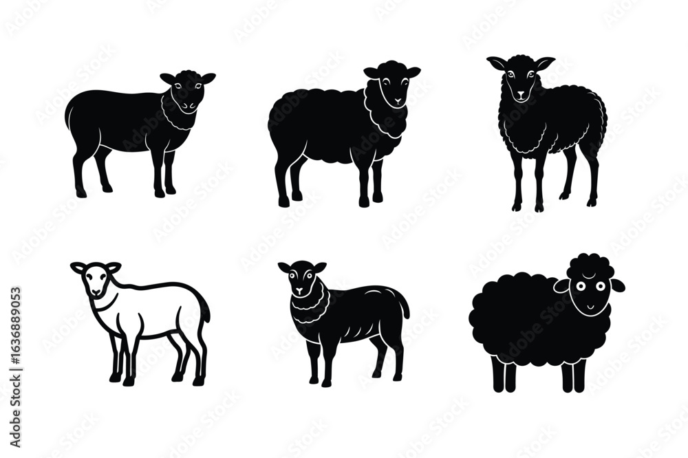 Fototapeta premium farm animals collection vector
