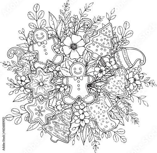 Wallpaper Mural christmas, pattern, flower, vector, floral, design, seamless, vintage, illustration, ornament, decoration, art, wallpaper, nature, decor, texture, element, flowers, mandala, leaf, retro, ornate, lace, Torontodigital.ca