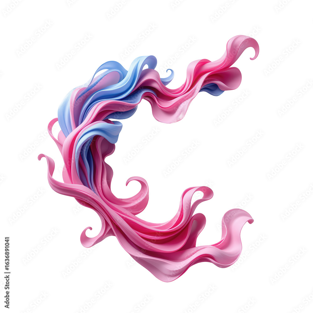 Fototapeta premium Flowing Abstract Colorful Waves of Pink and Blue in Motion