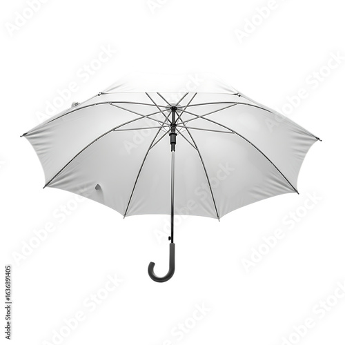 Open white umbrella isolated on transparent background