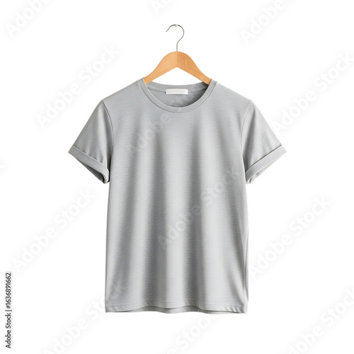 Grey tshirt isolated on transparent background