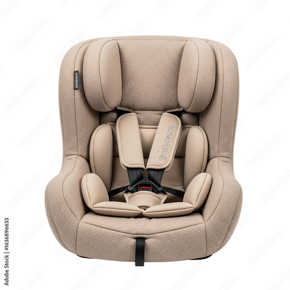Naklejka premium Baby car seat for child safety and transport isolated on transparent background