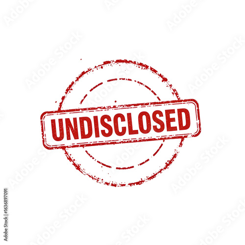 Red Undisclosed Stamp Vector for Document or Graphic Design Use