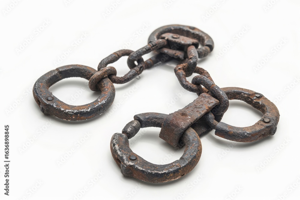 Obraz premium Rusted Shackles Symbolizing Slavery History