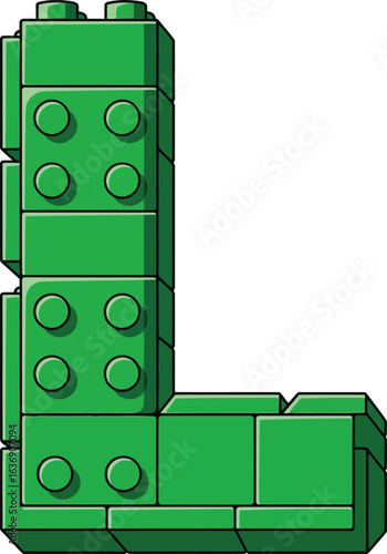 Green Building Blocks Letter L construction play