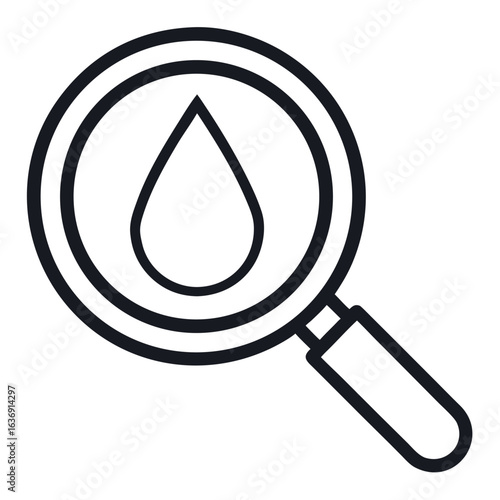 Magnified drop of blood symbolizing diabetes testing and health awareness