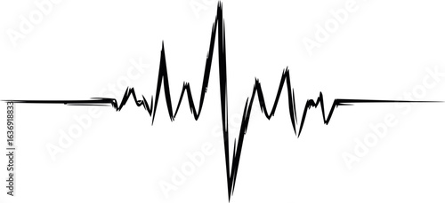 Black heartbeat line against, simple medical concept. Vector illustration